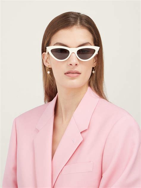 celine cat eye acetate sunglasses white|celine 56mm cat eye sunglasses.